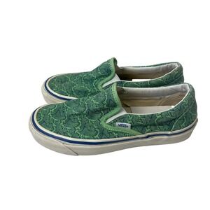 Vans Slip On Style 98 Shoes Women's 8.5 Green Ocean Surf Wave Low Top Sneakers